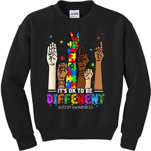 Autism Awareness Acceptance Women Kiid Its Ok To Be Different Kids Sweatshirt