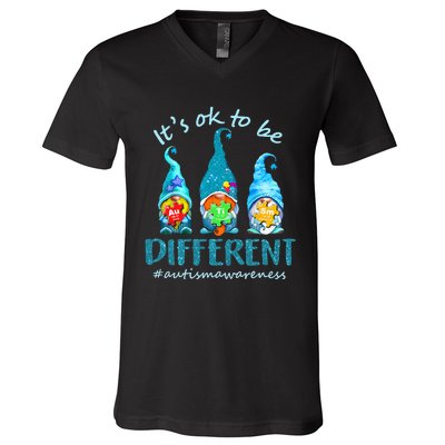 autism awareness acceptance  its ok to be different V-Neck T-Shirt