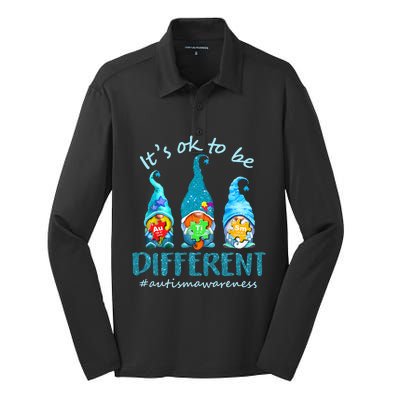 autism awareness acceptance  its ok to be different Silk Touch Performance Long Sleeve Polo