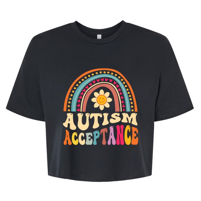 Autism Awareness Acceptance Special Education Teacher Gifts Bella+Canvas Jersey Crop Tee