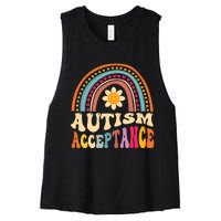 Autism Awareness Acceptance Special Education Teacher Gifts Women's Racerback Cropped Tank