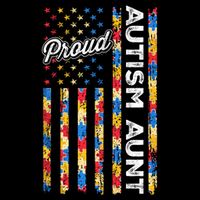 Autism Awareness Apparel USA Flag Proud Autism Aunt Autism Awareness T-Shirt