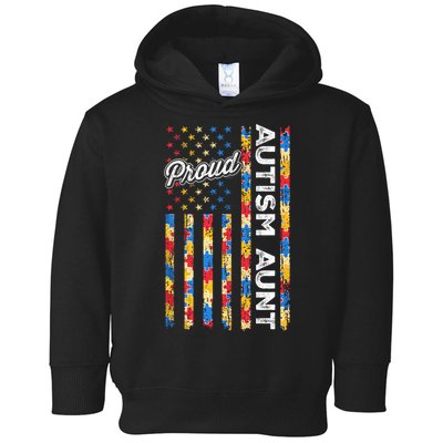 Autism Awareness Apparel USA Flag Proud Autism Aunt Autism Awareness Toddler Hoodie