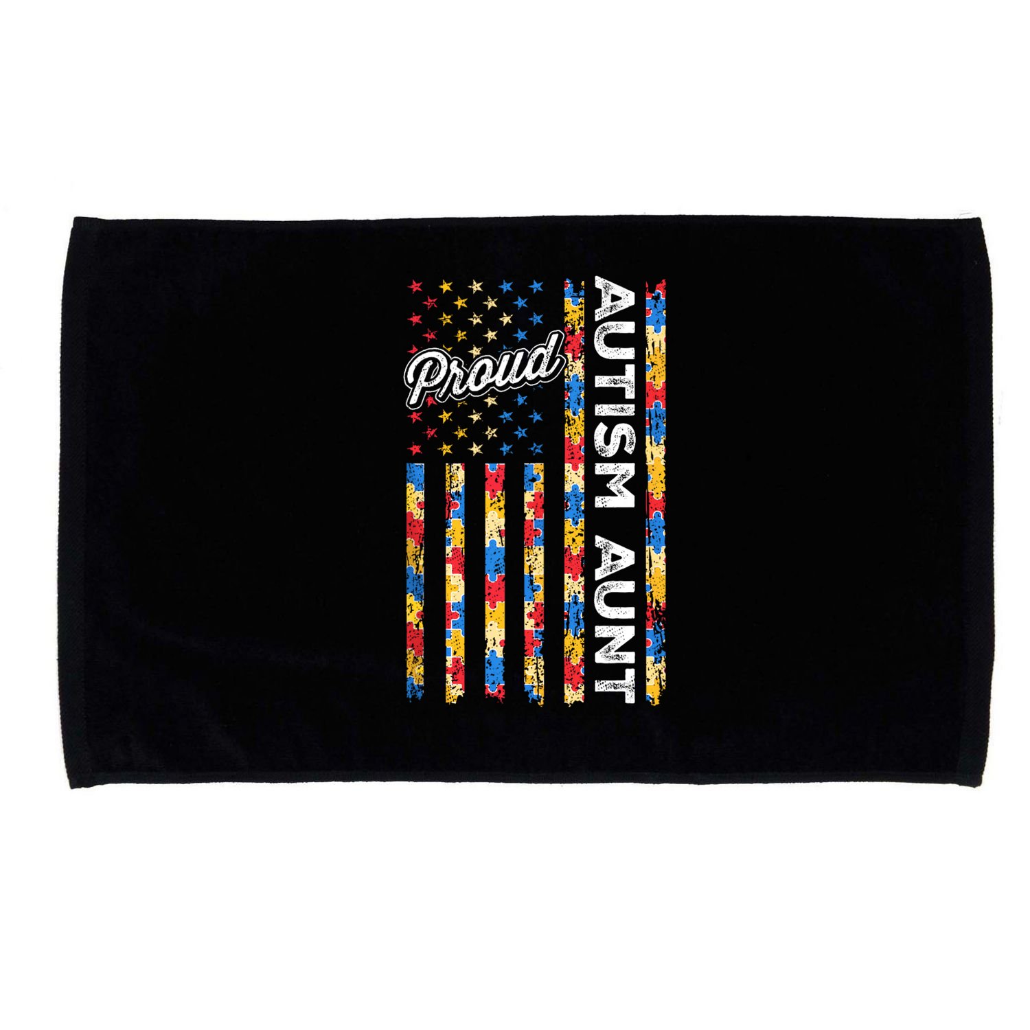 Autism Awareness Apparel USA Flag Proud Autism Aunt Autism Awareness Microfiber Hand Towel