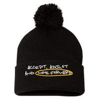 Accept Adjust And Move Forward Pom Pom 12in Knit Beanie