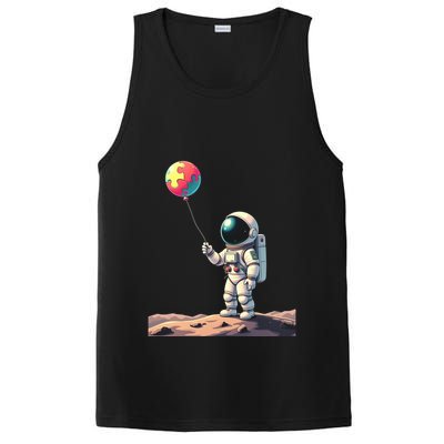 Autism Awareness Astronaut Balloon Gift PosiCharge Competitor Tank