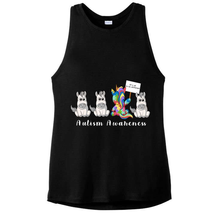 Autism Awareness Ladies PosiCharge Tri-Blend Wicking Tank
