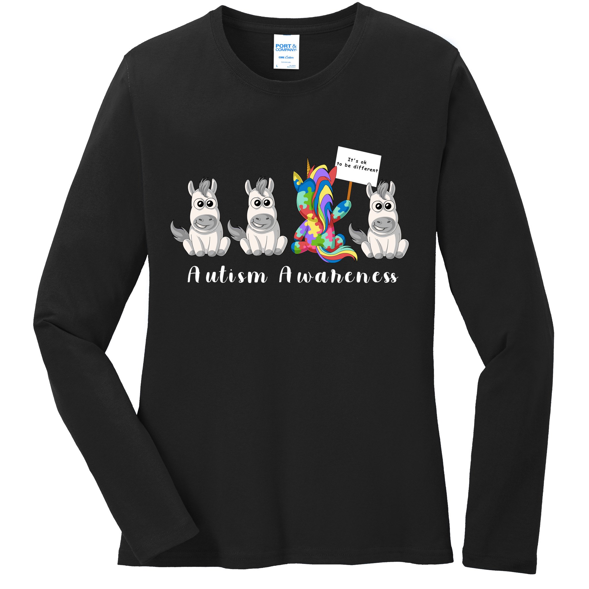 Autism Awareness Ladies Long Sleeve Shirt