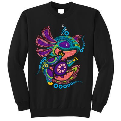 Axolotl Art Aztec Mexican Salamander Mexico Cinco De Mayo Sweatshirt