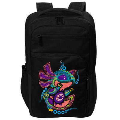 Axolotl Art Aztec Mexican Salamander Mexico Cinco De Mayo Impact Tech Backpack