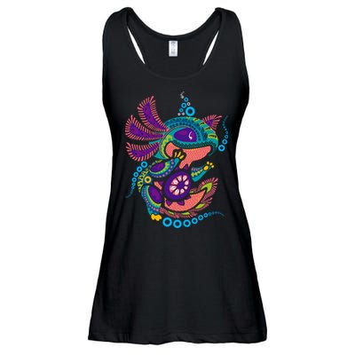 Axolotl Art Aztec Mexican Salamander Mexico Cinco De Mayo Ladies Essential Flowy Tank