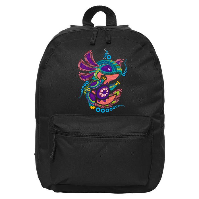 Axolotl Art Aztec Mexican Salamander Mexico Cinco De Mayo 16 in Basic Backpack