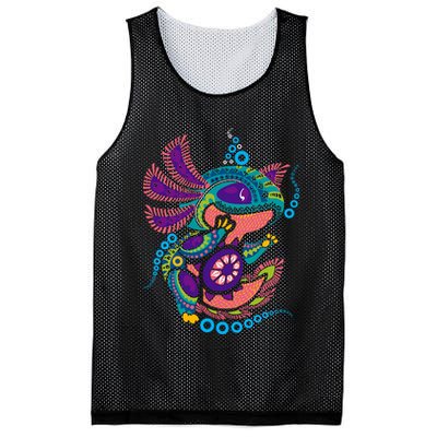 Axolotl Art Aztec Mexican Salamander Mexico Cinco De Mayo Mesh Reversible Basketball Jersey Tank