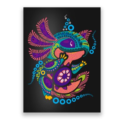 Axolotl Art Aztec Mexican Salamander Mexico Cinco De Mayo Poster