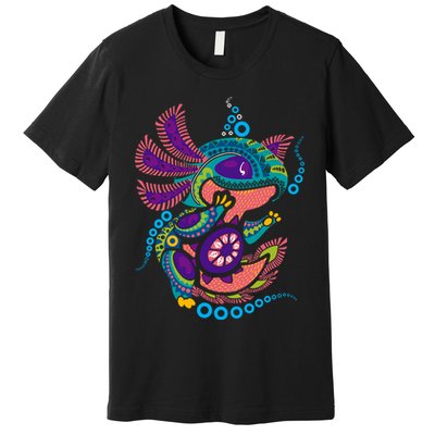 Axolotl Art Aztec Mexican Salamander Mexico Cinco De Mayo Premium T-Shirt