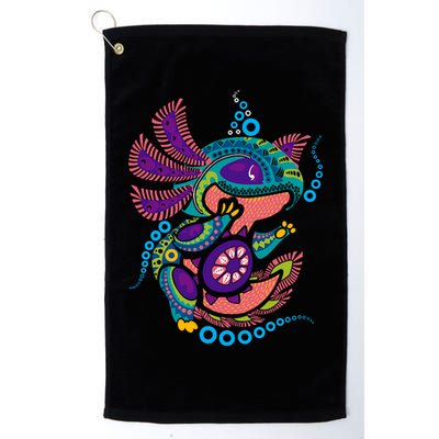 Axolotl Art Aztec Mexican Salamander Mexico Cinco De Mayo Golf Towel