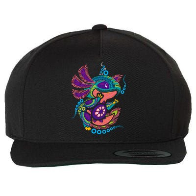 Axolotl Art Aztec Mexican Salamander Mexico Cinco De Mayo Wool Snapback Cap