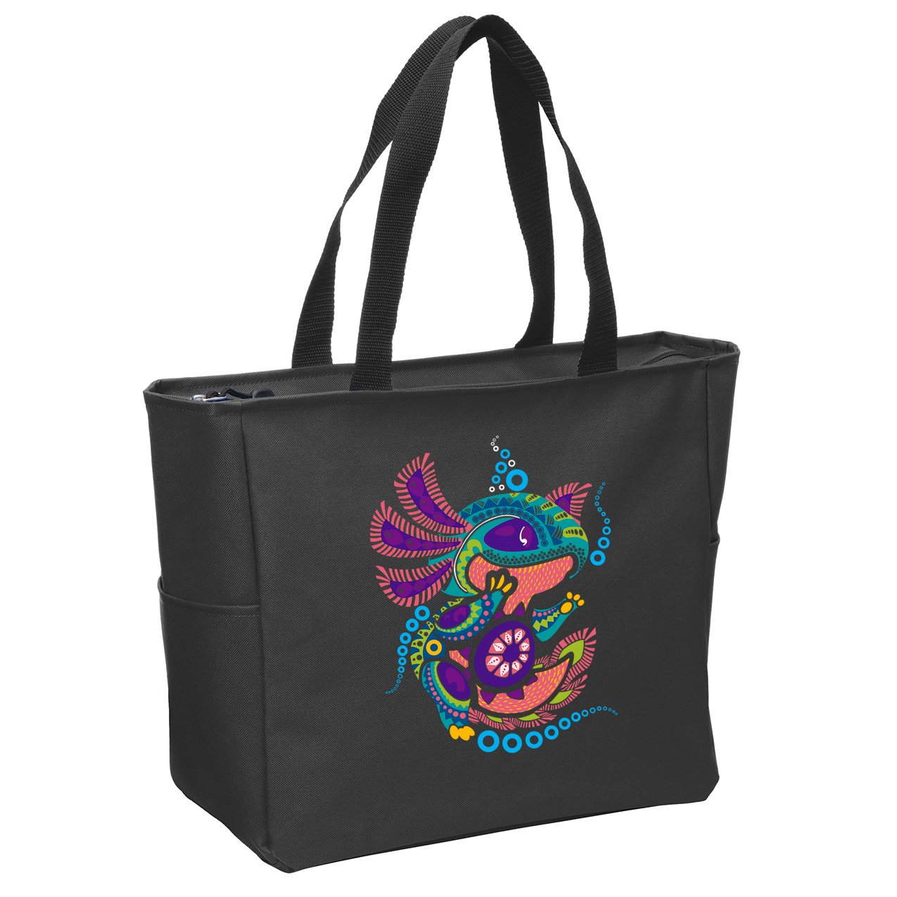 Axolotl Art Aztec Mexican Salamander Mexico Cinco De Mayo Zip Tote Bag