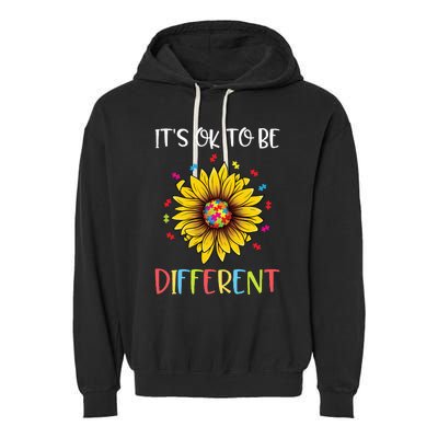 Autism Awareness Advocate It's OK to be Different Autism Garment-Dyed Fleece Hoodie