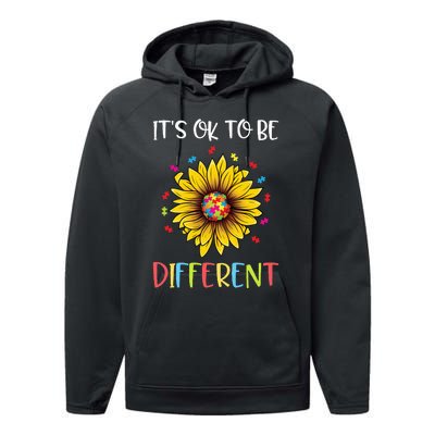 Autism Awareness Advocate It's OK to be Different Autism Performance Fleece Hoodie