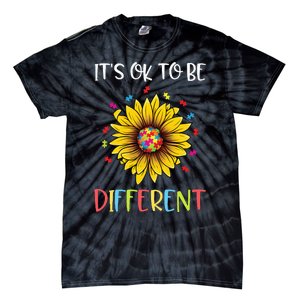 Autism Awareness Advocate It's OK to be Different Autism Tie-Dye T-Shirt