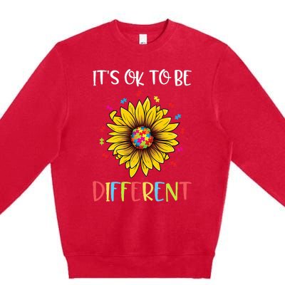 Autism Awareness Advocate It's OK to be Different Autism Premium Crewneck Sweatshirt