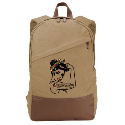 Autism   Autistic Awareness Puzzle Grandma Cotton Canvas Backpack