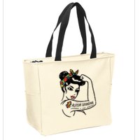 Autism   Autistic Awareness Puzzle Grandma Zip Tote Bag