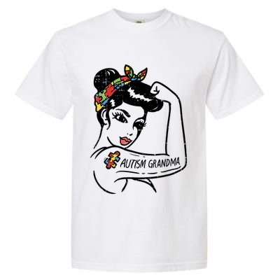 Autism   Autistic Awareness Puzzle Grandma Garment-Dyed Heavyweight T-Shirt