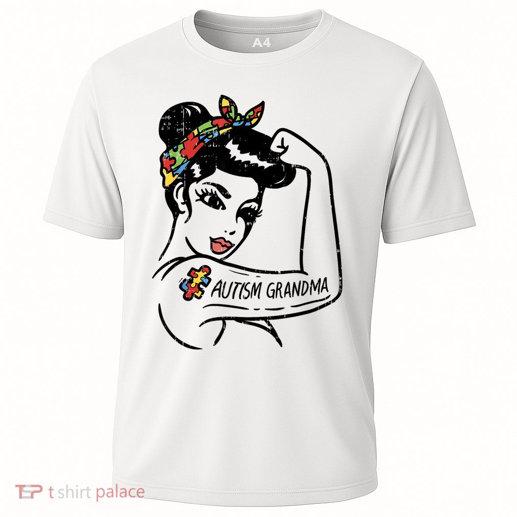 Autism   Autistic Awareness Puzzle Grandma Performance Shirt