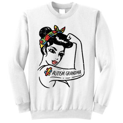 Autism   Autistic Awareness Puzzle Grandma Sweatshirt