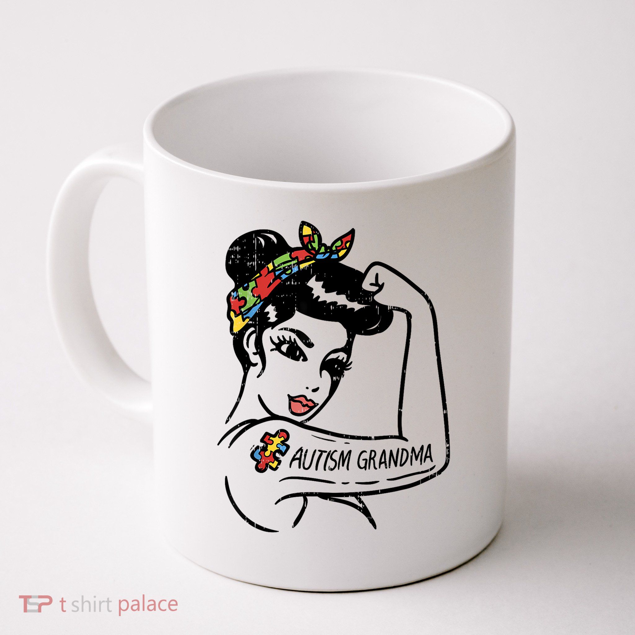 Autism   Autistic Awareness Puzzle Grandma Mug