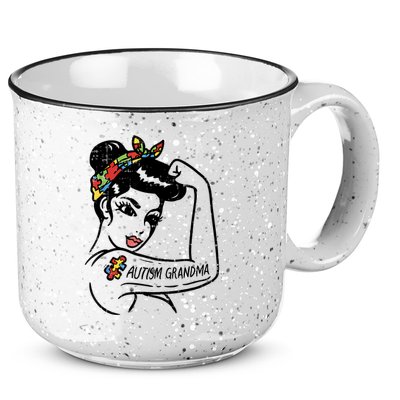 Autism   Autistic Awareness Puzzle Grandma 15oz Campfire Ceramic Mug