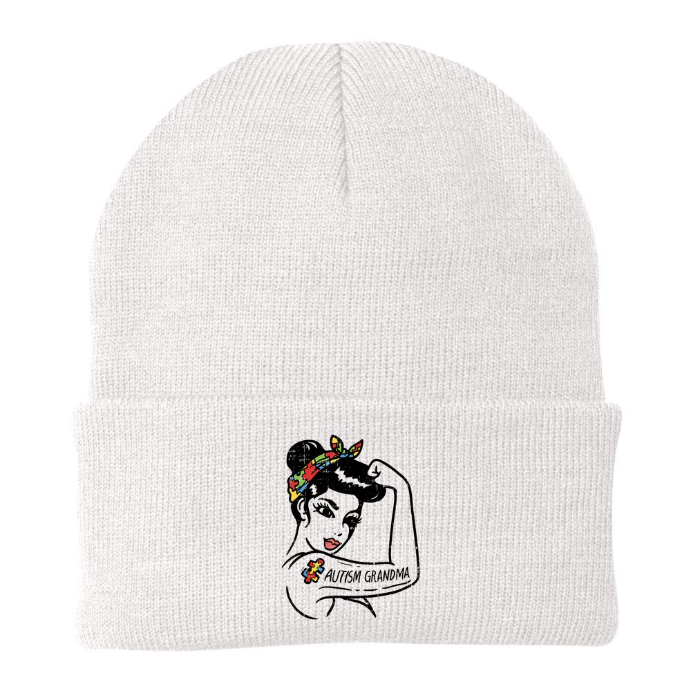 Autism   Autistic Awareness Puzzle Grandma Beanie