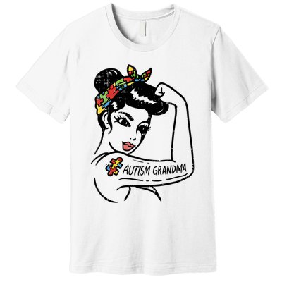 Autism   Autistic Awareness Puzzle Grandma Premium T-Shirt