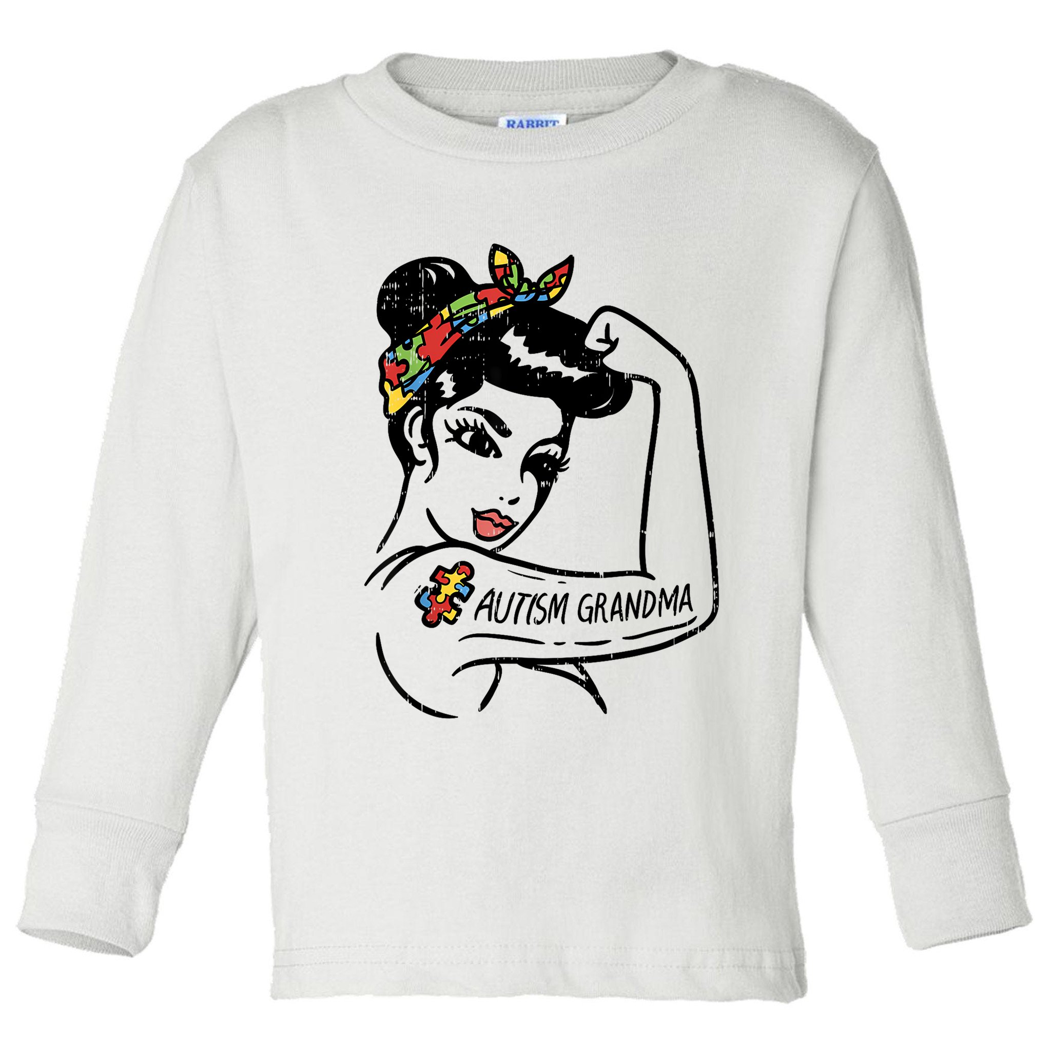 Autism   Autistic Awareness Puzzle Grandma Toddler Long Sleeve Shirt