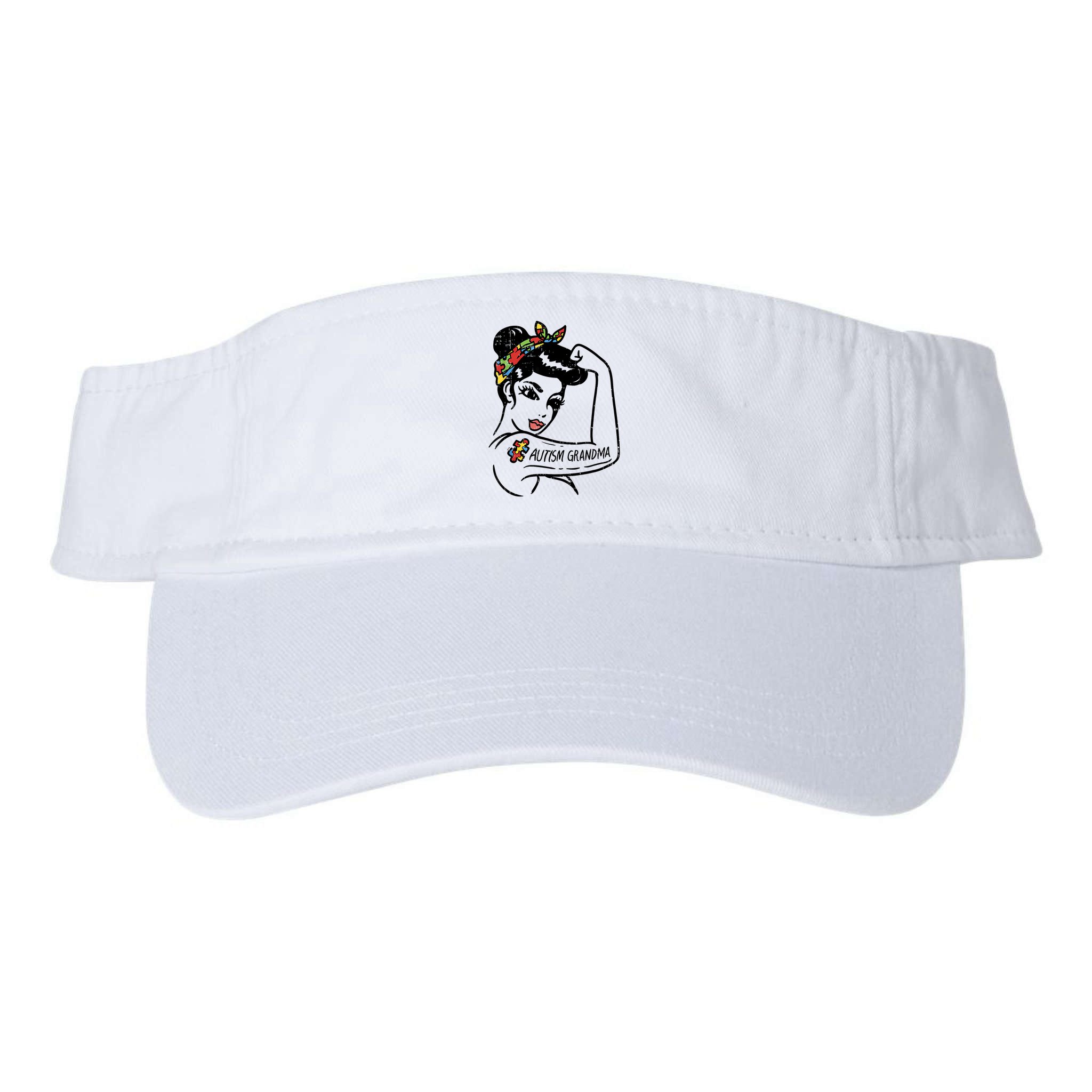 Autism   Autistic Awareness Puzzle Grandma Visor
