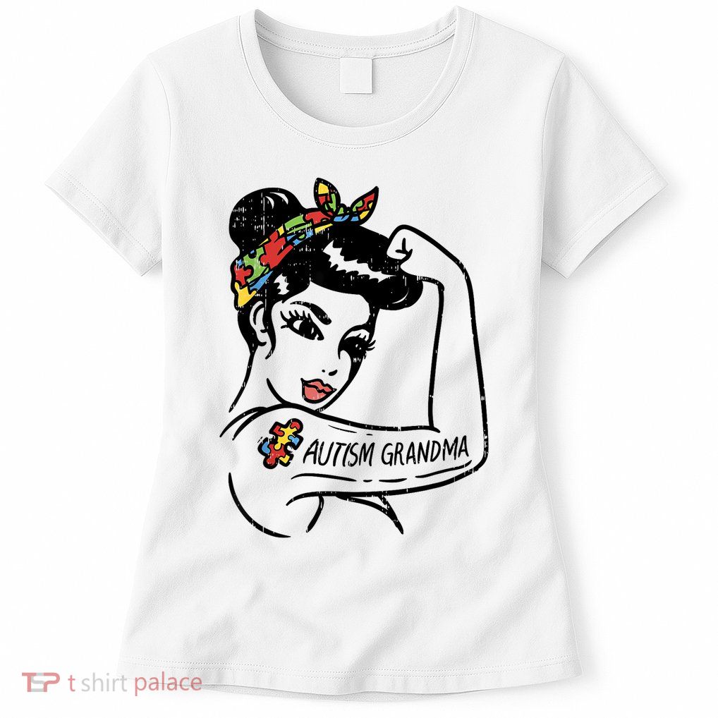 Autism   Autistic Awareness Puzzle Grandma Womens T-Shirt