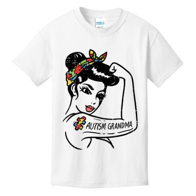 Autism   Autistic Awareness Puzzle Grandma Kids T-Shirt