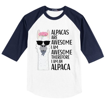 Alpacas Are Awesome LLama Alpaca Apparel Baseball Sleeve Shirt