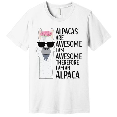 Alpacas Are Awesome LLama Alpaca Apparel Premium T-Shirt