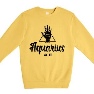 Aquarius Af / Aquarius Birthday Month Astrology And Zodiac Gift Premium Crewneck Sweatshirt