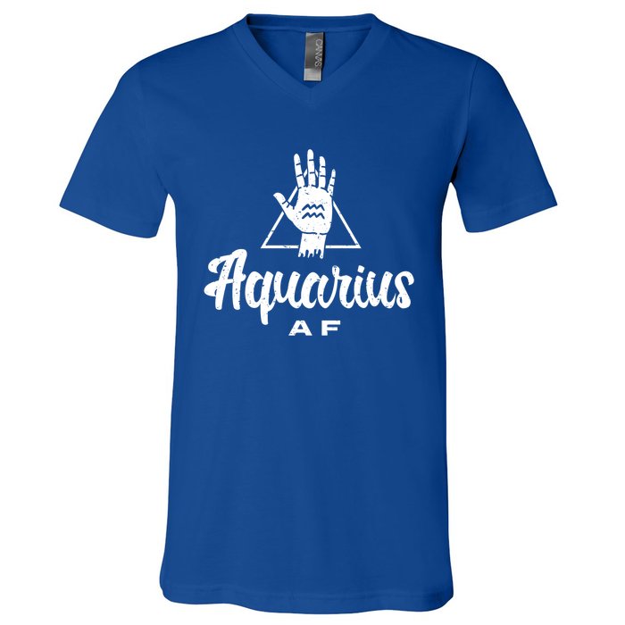 Aquarius Af / Aquarius Birthday Month Astrology And Zodiac Gift V-Neck T-Shirt