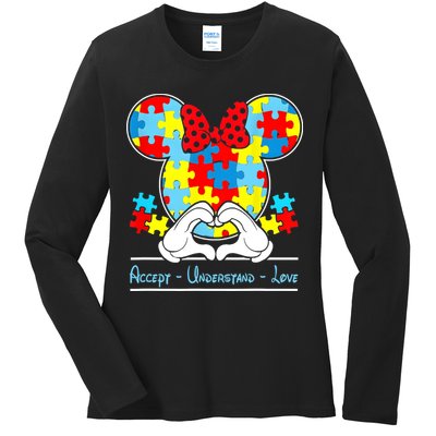Autism Awareness Autism Mouse Autism Ladies Long Sleeve Shirt