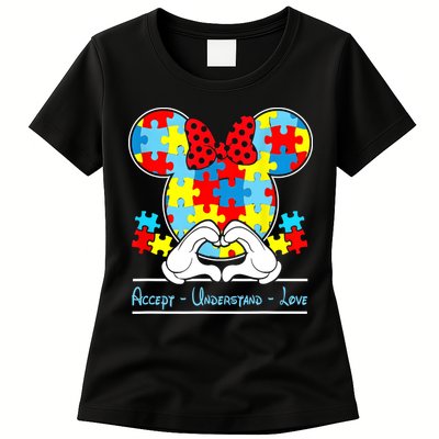 Autism Awareness Autism Mouse Autism Womens T-Shirt