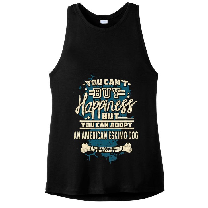 Adopt An American Eskimo Dog Rescue Dog Ladies PosiCharge Tri-Blend Wicking Tank