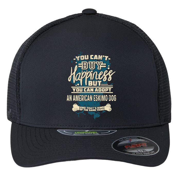Adopt An American Eskimo Dog Rescue Dog Flexfit Unipanel Trucker Cap