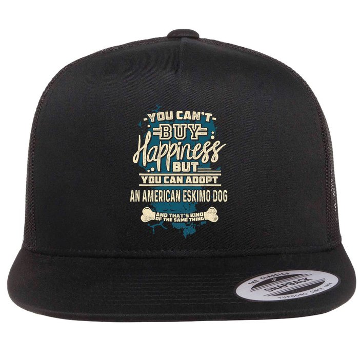 Adopt An American Eskimo Dog Rescue Dog Flat Bill Trucker Hat