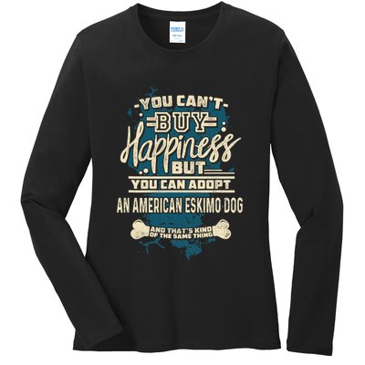 Adopt An American Eskimo Dog Rescue Dog Ladies Long Sleeve Shirt