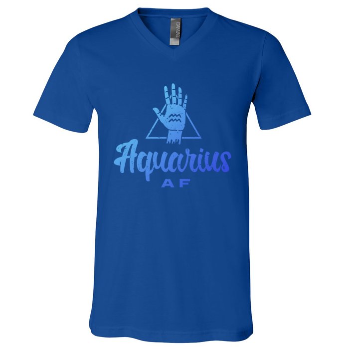 Aquarius Af / Aquarius Birthday Month Astrology And Zodiac Gift V-Neck T-Shirt